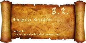 Borgula Kristóf névjegykártya